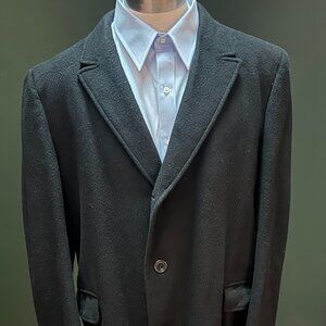 VTG Crown Juilliard 100% Pure Cashmere Overcoat Men 46L/48L Button Lined